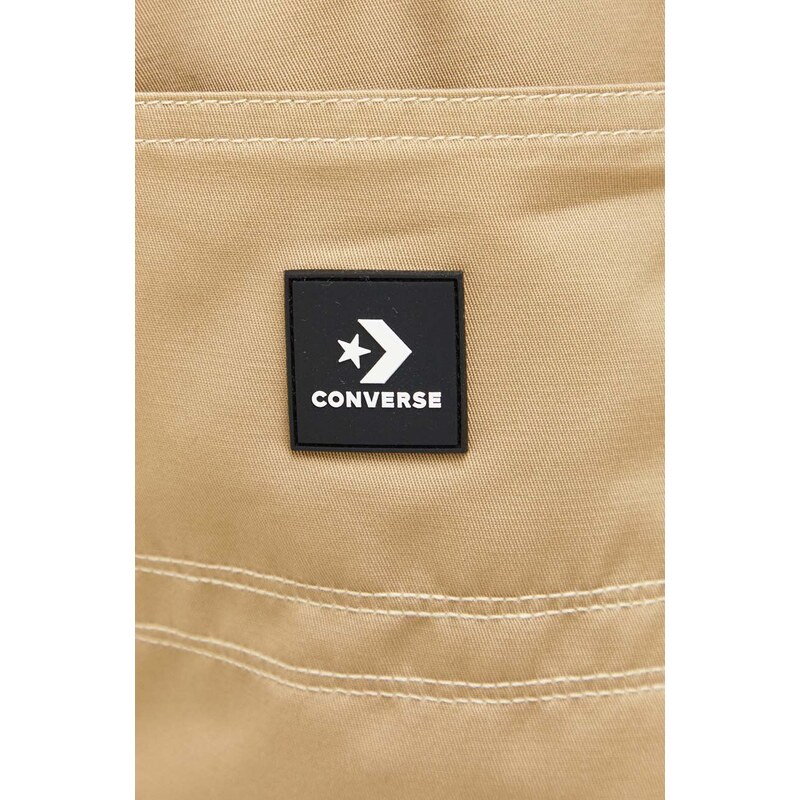 Bavlněné šortky Converse hnědá barva
