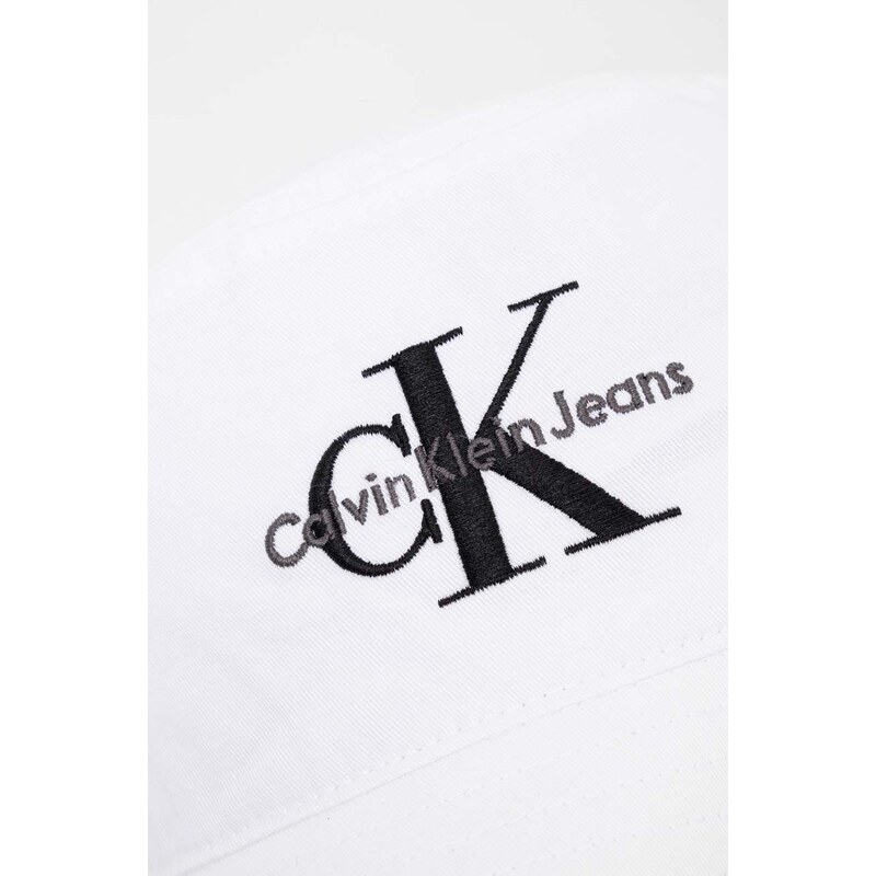 Bavlněná čepice Calvin Klein Jeans bílá barva