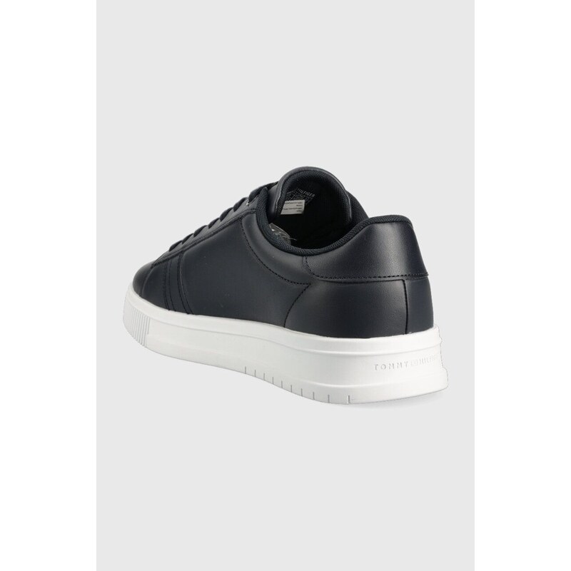 Kožené sneakers boty Tommy Hilfiger SUPERCUP LEATHER tmavomodrá barva, FM0FM04706