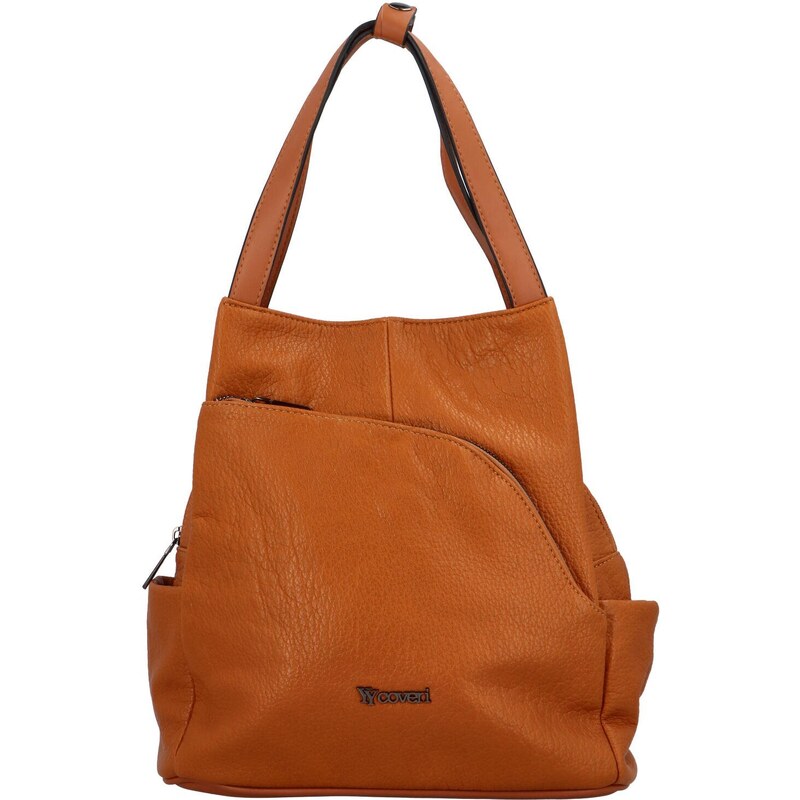 Coveri Designový dámský koženkový batůžek/taška Armand, hnědá