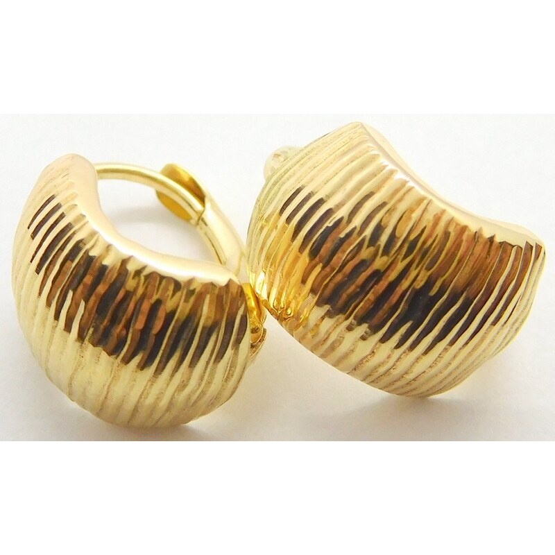Klenoty Budín Zlaté gravírované náušnice kroužky 585/1,48gr HK2150 83942323
