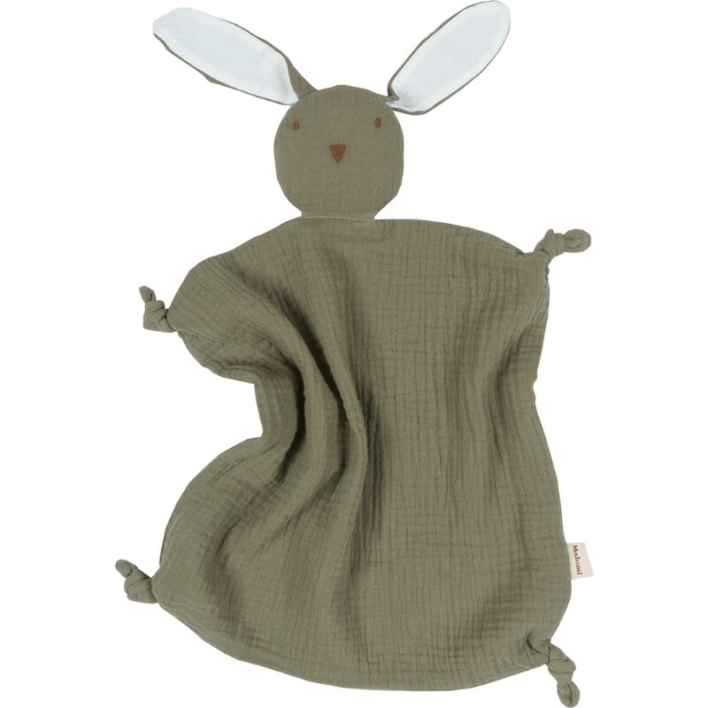 Malomi Kids Tmavě zelený mušelínový muchláček Dudu Rabbit