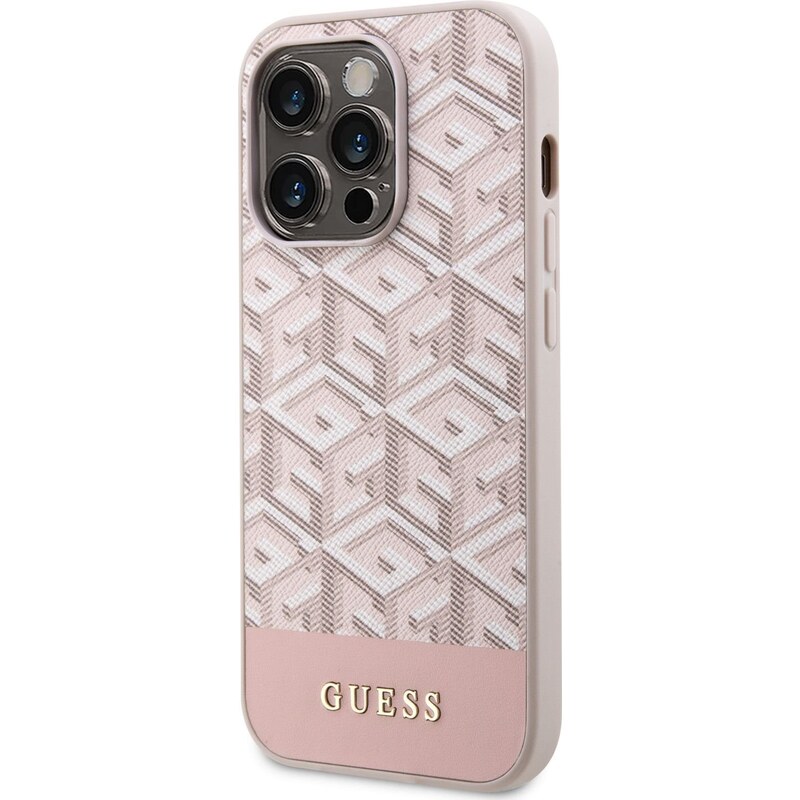 Ochranný kryt pro iPhone 14 Pro MAX - Guess, G Cube MagSafe Pink