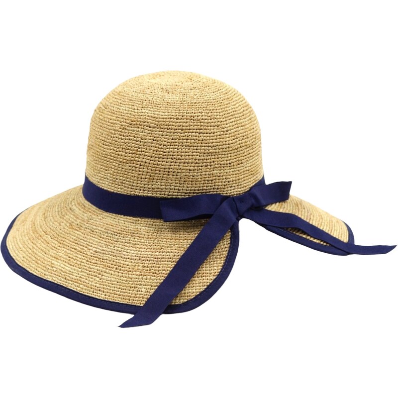 Dámský slaměný klobouk crochet s velkou tvarovatelnou krempou - Marone