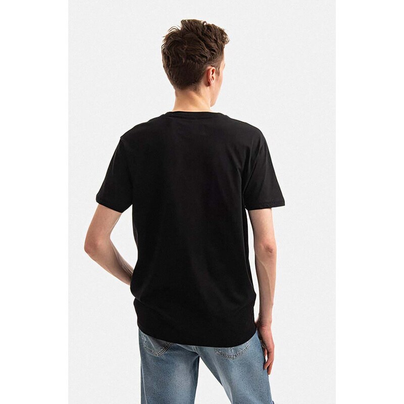 Bavlněné tričko Alpha Industries černá barva, s potiskem, 118529.649-black