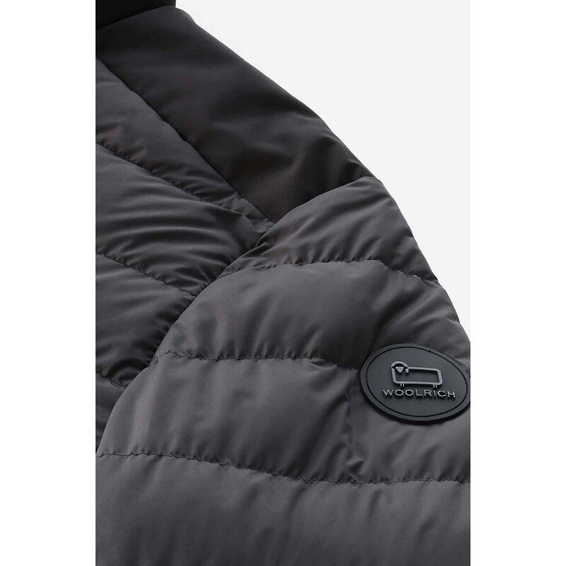 Péřová bunda Woolrich Bering Tech Jacket CFWOOU0697MRUT2635 100 pánská, černá barva, zimní