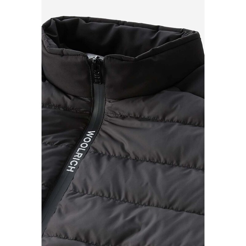 Péřová bunda Woolrich Bering Tech Jacket CFWOOU0697MRUT2635 100 pánská, černá barva, zimní