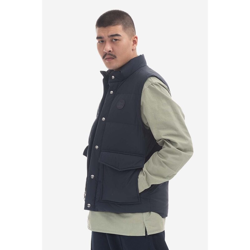 Péřová vesta Woolrich Eco Aleutian Vest CFWOOU0716MRUT3327 3989 tmavomodrá barva