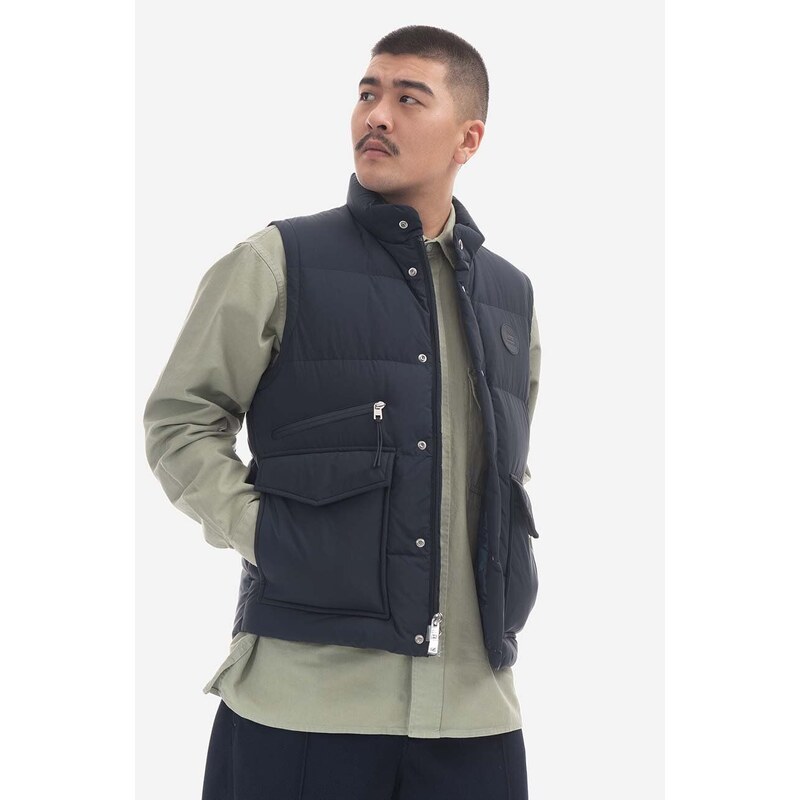 Péřová vesta Woolrich Eco Aleutian Vest CFWOOU0716MRUT3327 3989 tmavomodrá barva