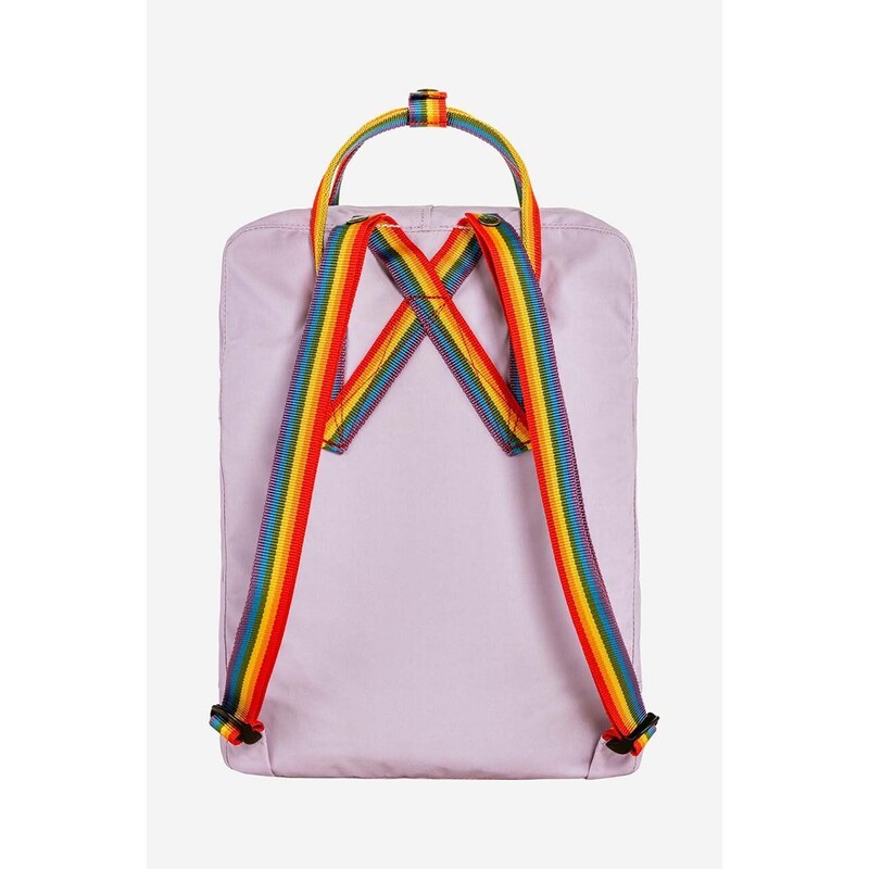 Batoh Fjallraven Kanken Rainbow fialová barva, malý, s aplikací, F23620.457.907-907