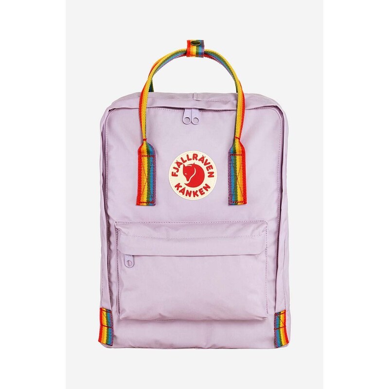 Batoh Fjallraven Kanken Rainbow fialová barva, malý, s aplikací, F23620.457.907-907