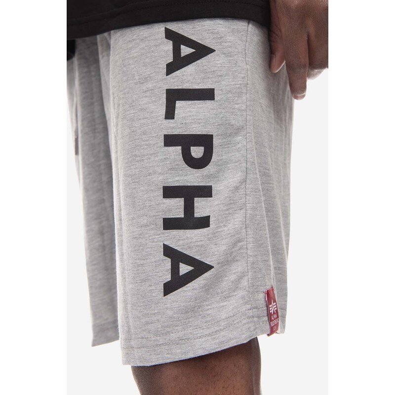 Kraťasy Alpha Industries Alpha Jersey pánské, šedá barva, 116366.17-grey