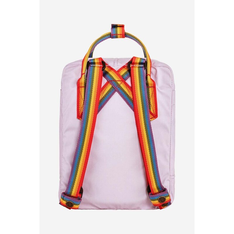 Batoh Fjallraven Kanken Rainbow Mini fialová barva, malý, s aplikací, F23621