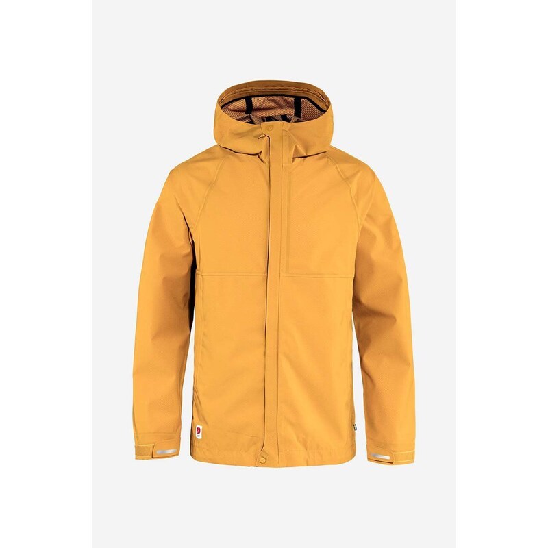 Nepromokavá bunda Fjallraven Hydratic Trail Jacket HC M F86984 161 pánská, žlutá barva, přechodná