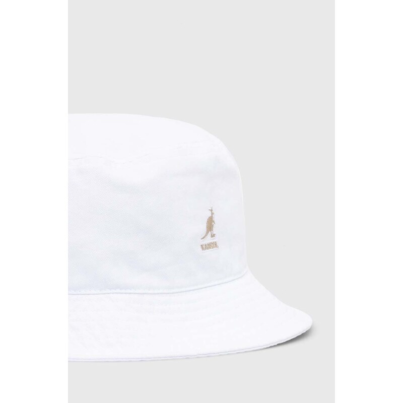 Bavlněný klobouk Kangol Washed Bucket bílá barva, K4224HT-WHITE