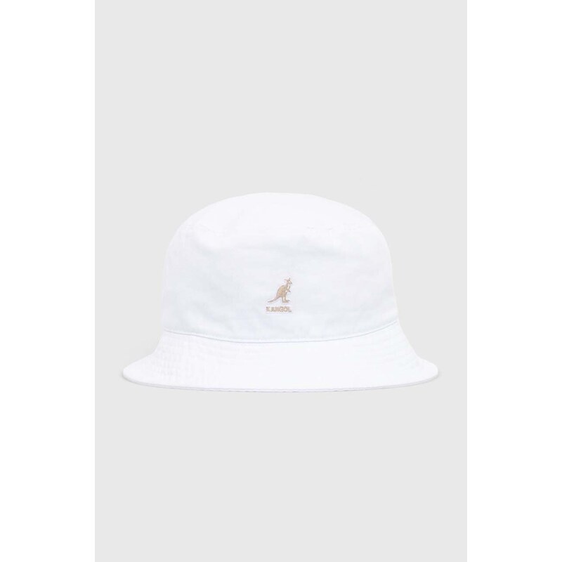 Bavlněný klobouk Kangol Washed Bucket bílá barva, K4224HT-WHITE