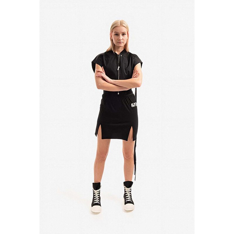 Bavlněná sukně Rick Owens DS01B7343 RNEP3 černá barva, mini, pouzdrová, DS01B7343.RNEP3-black