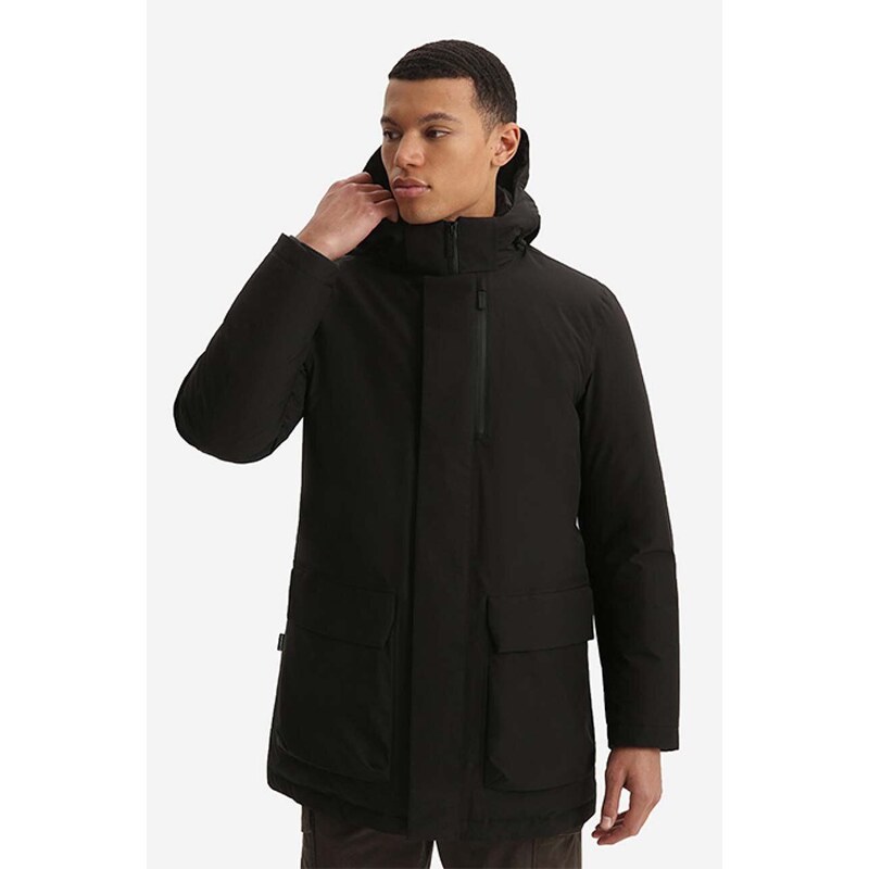 Péřová bunda Woolrich Urban Light Gtx pánská, černá barva, zimní, CFWOOU0475MRUT2698-100