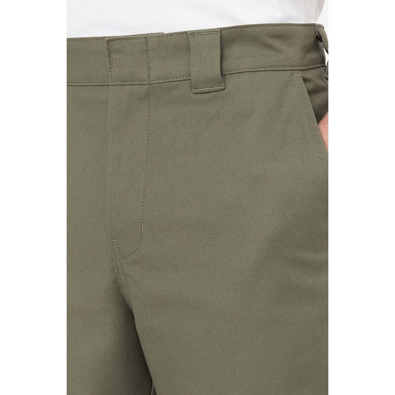 Bavlněné šortky Dickies Cobden zelená barva, DK0A4XESMGR-GREEN