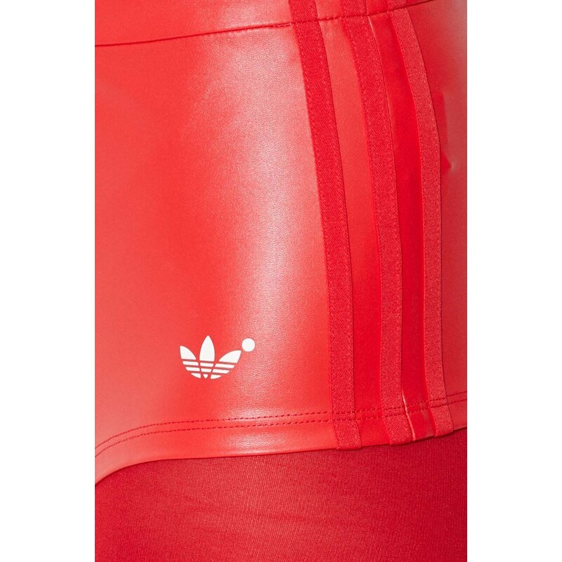 adidas Originals Kraťasy adidas dámské, červená barva, hladké, high waist, IB4546-red