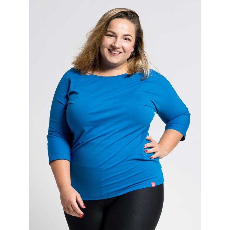 Dámské bavlněné triko Plus Size CityZen s elastanem královsky modrá