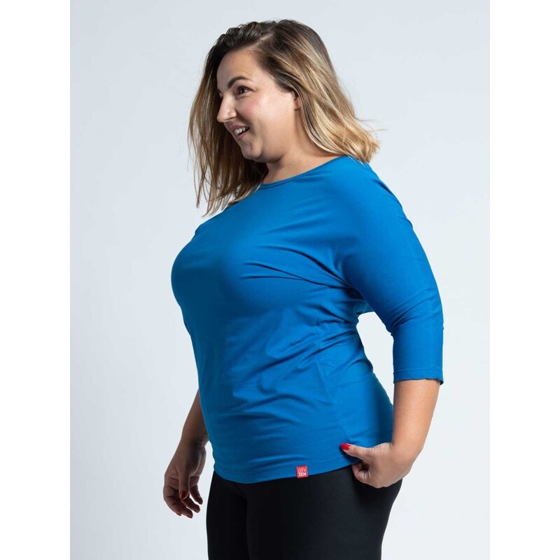 Dámské bavlněné triko Plus Size CityZen s elastanem královsky modrá