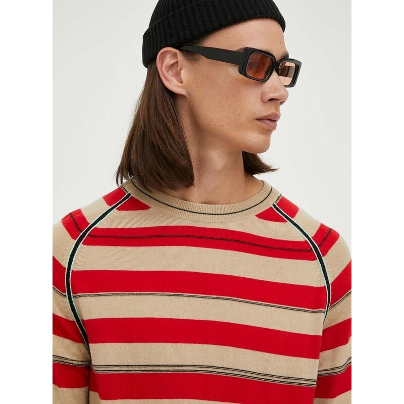 Vlněný svetr PS Paul Smith pánský, červená barva, lehký