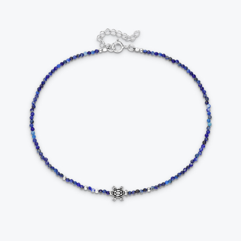 Estemia Nákotník Želva ze stříbra a lapis lazuli se stříbrnými