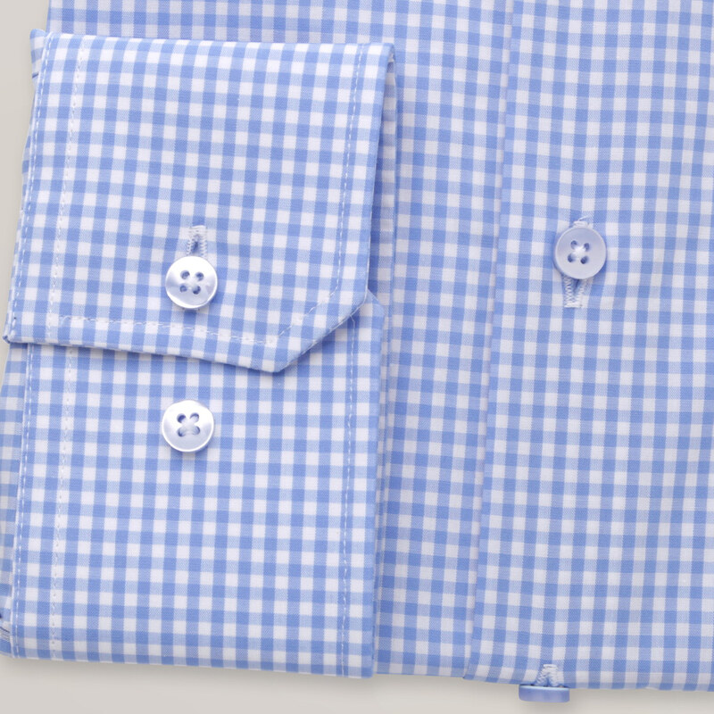 Willsoor Pánská klasická košile světle modré barvy s kostičkou 15411