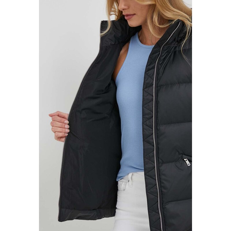 Péřová bunda Tommy Hilfiger dámská, černá barva, zimní