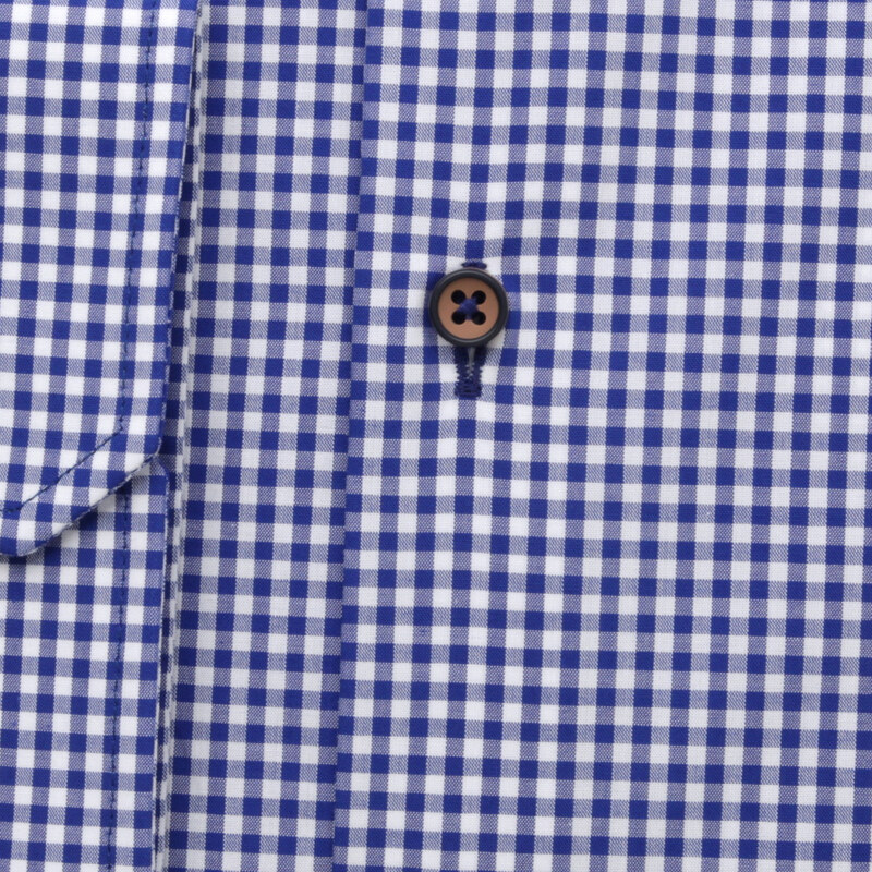 Willsoor Pánská slim fit košile modrá se vzorem kostičky 15412