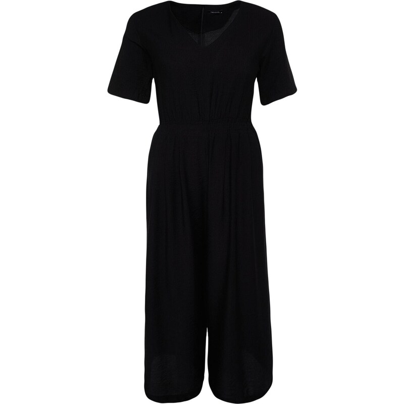 Trendyol Curve Black Waist Detailed Jumpsuit