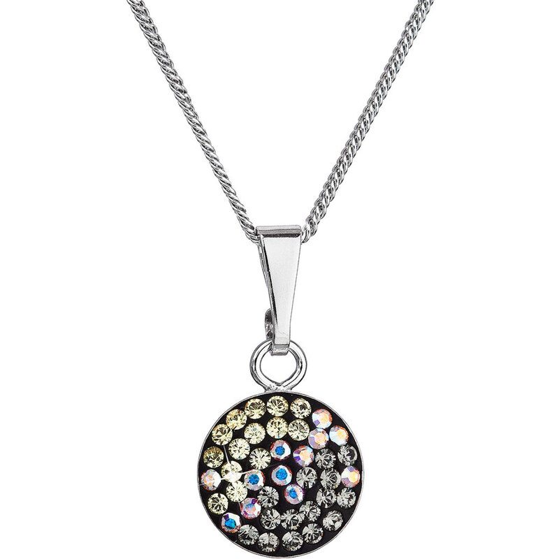 EVOLUTION GROUP Stříbrný náhrdelník se Swarovski krystaly kulatý měsíční 32086.3 moonlight