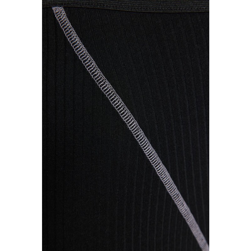 Trendyol Black Stitch Detail Crop Corduroy Knitted Pajamas Set