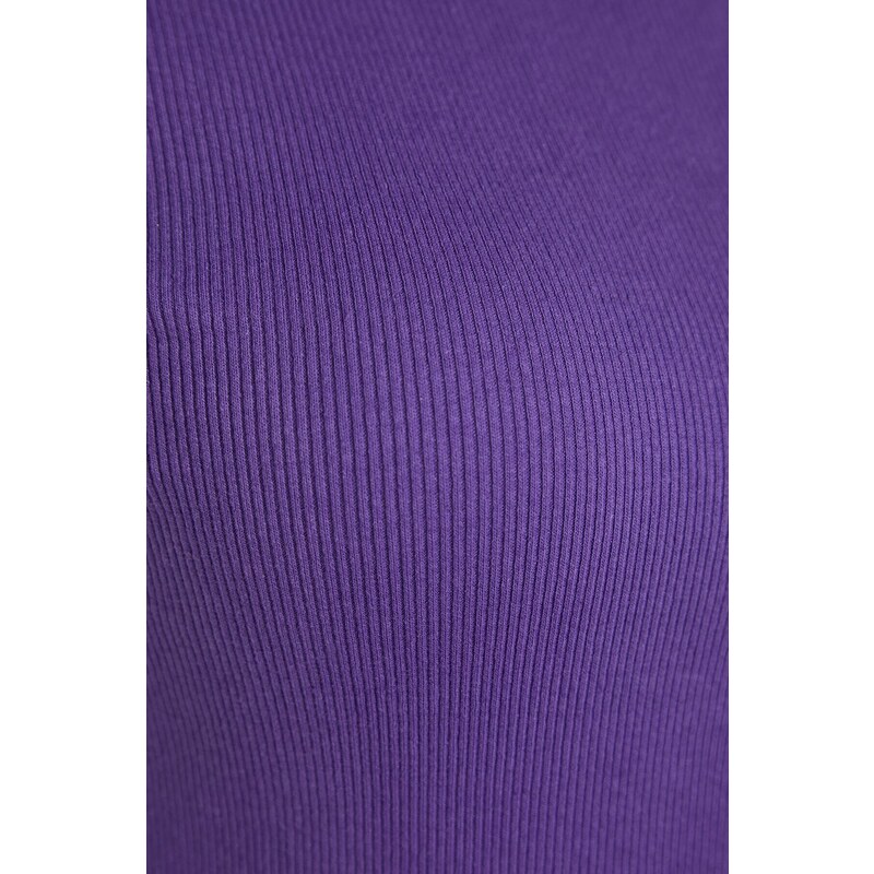 Trendyol Curve Purple Ribbed Knitted Cut Out Detailed Blouse