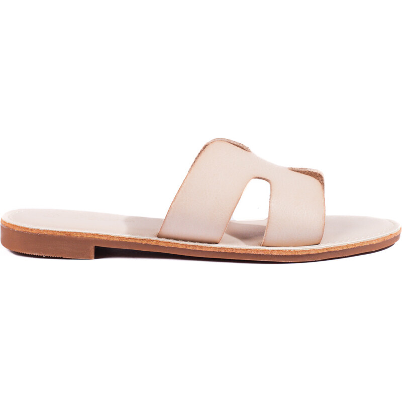 Shelvt Classic Cream Flat Slippers