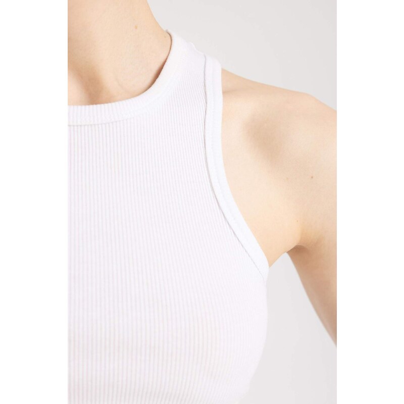 DEFACTO Fitted Halter Collar Ribbed Camisole Singlet