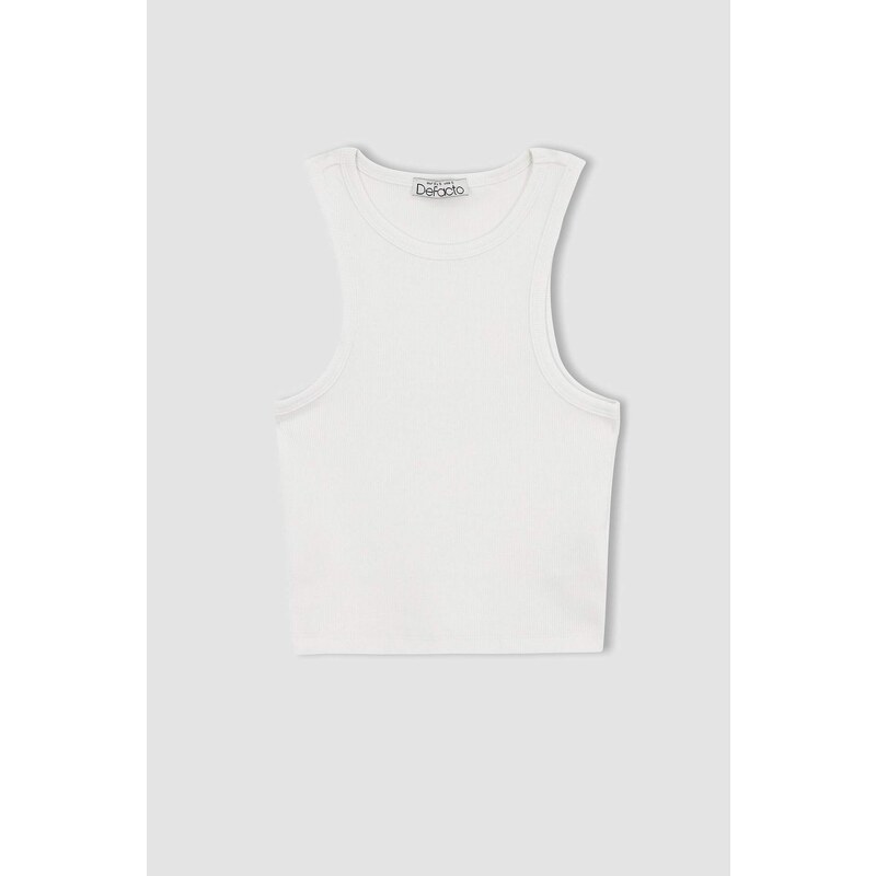 DEFACTO Fitted Halter Collar Ribbed Camisole Singlet