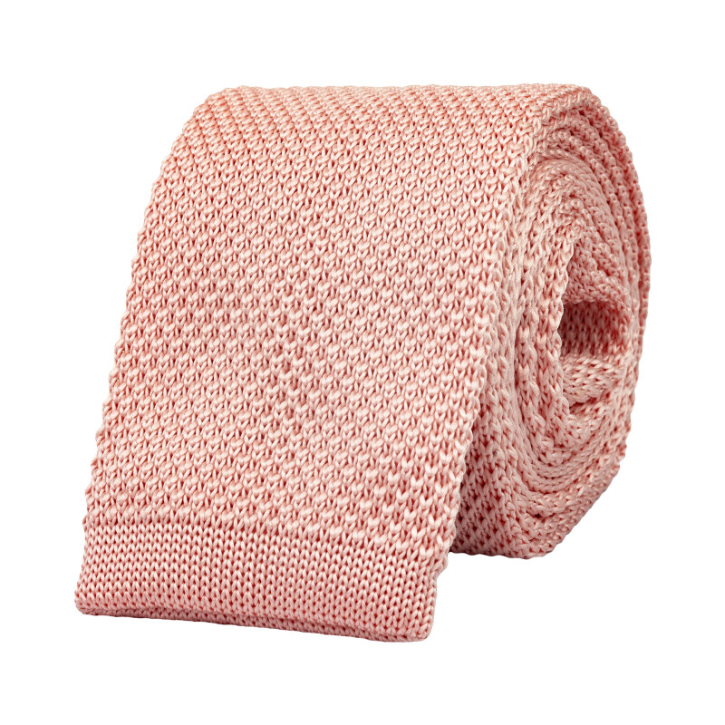 Bubibubi Růžová pletená kravata Salmon