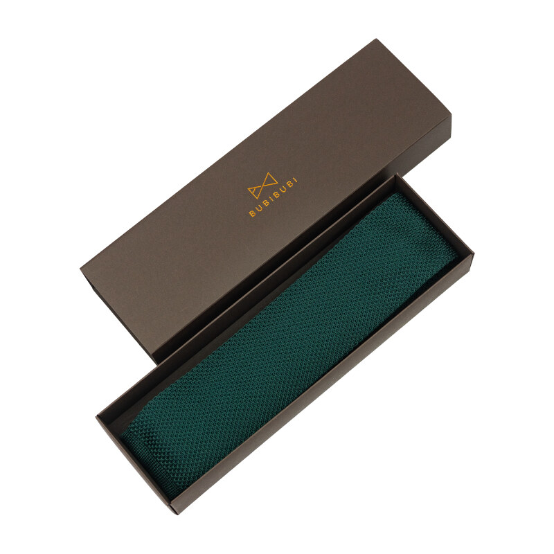 BUBIBUBI Tmavozelená pletená kravata Emerald