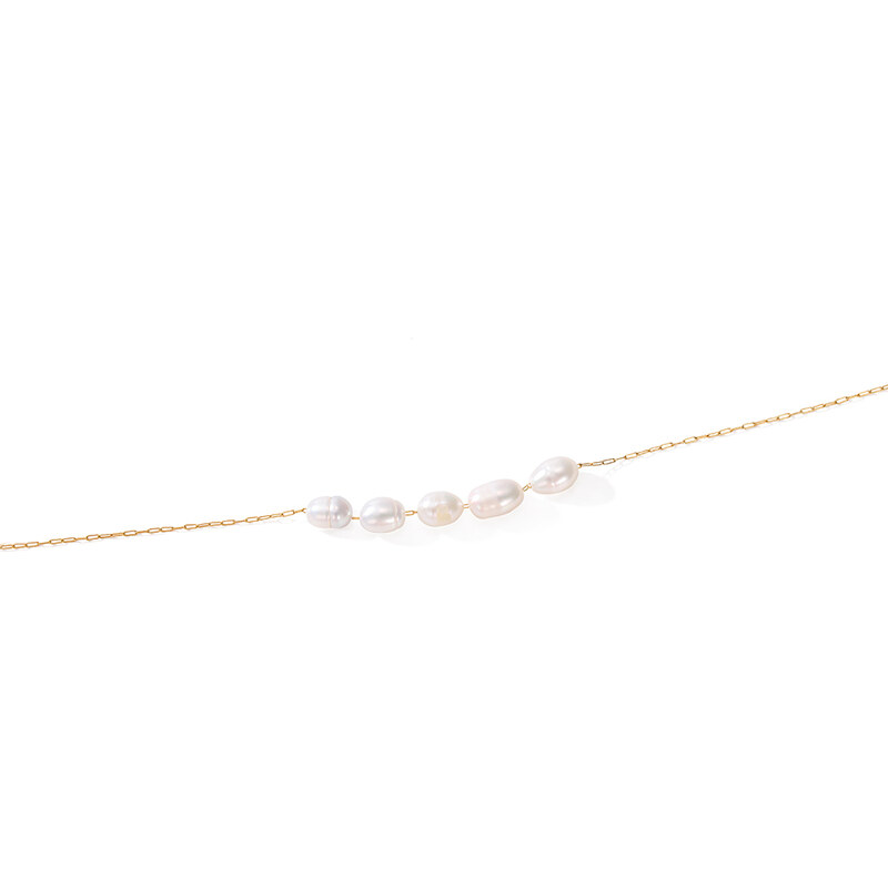 ORNAMENTI Pozlacený náhrdelník Pearl Clavicle gold