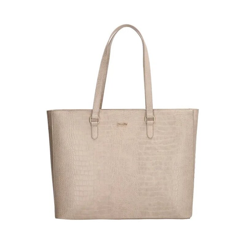 Charm London Béžová vroubkovaná shopper kabelka „Olympie“ 87959120
