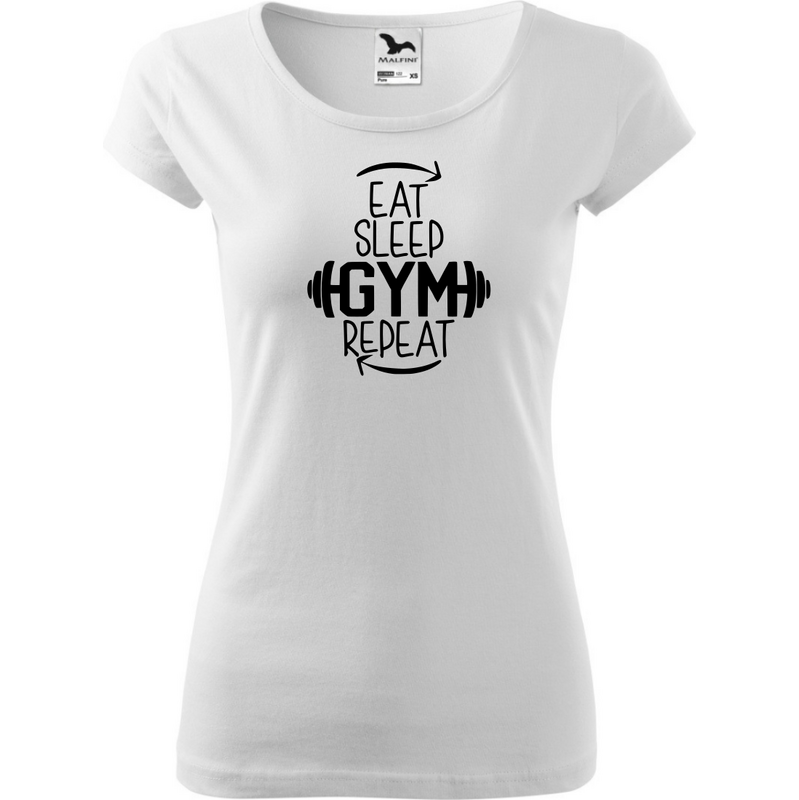 Fenomeno Dámské tričko Eat sleep gym - bílé