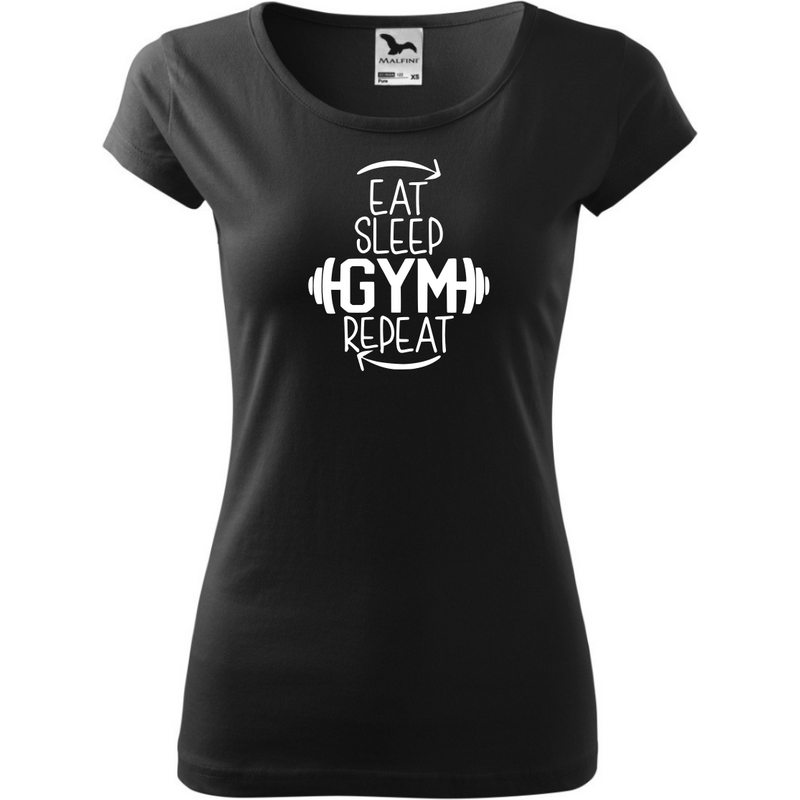 Fenomeno Dámské tričko Eat sleep gym - černé