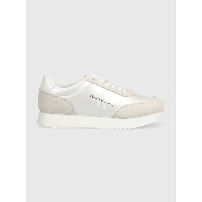 Sneakers boty Calvin Klein Jeans RETRO RUNNER LOW LAC bílá barva,  YW0YW01056 - GLAMI.cz