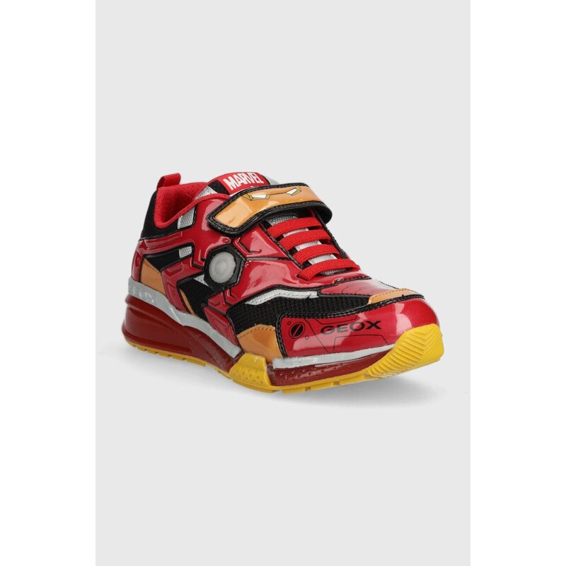 Dětské sneakers boty Geox x Marvel červená barva