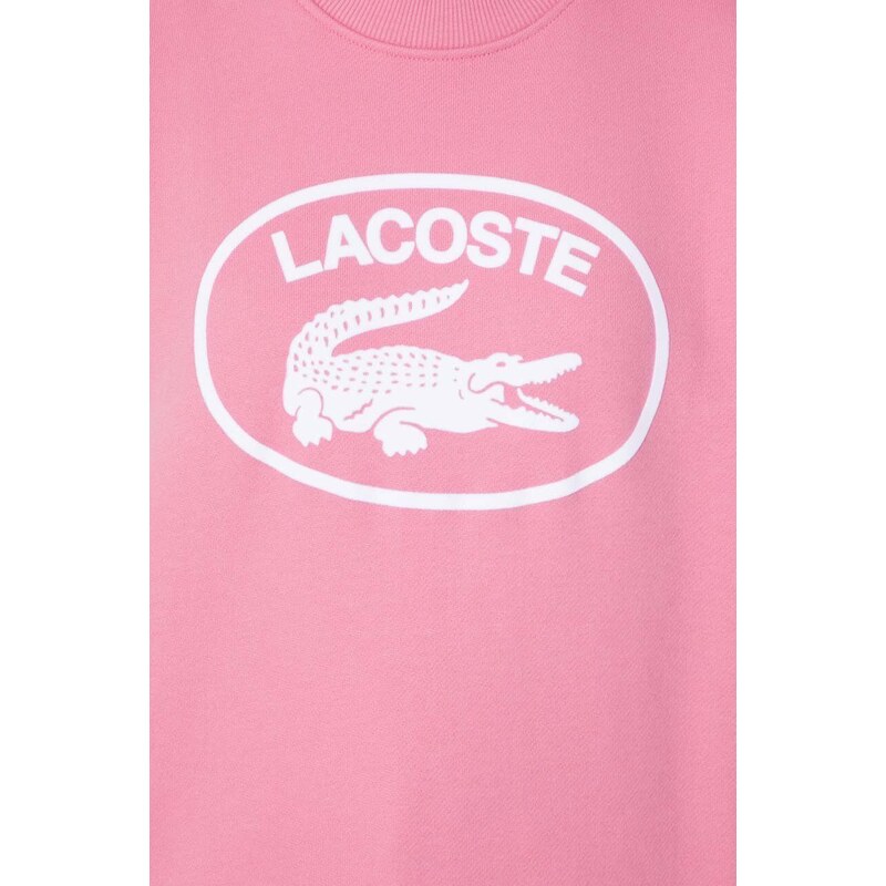 Bavlněná mikina Lacoste růžová barva, s potiskem, SF0342-2R3