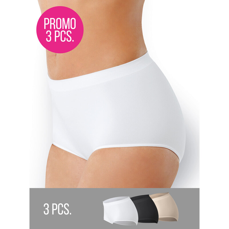 3PACK- Kalhotky s vyšším pasem Culotte Intimidea Barva: Bilá/Černá 95677066
