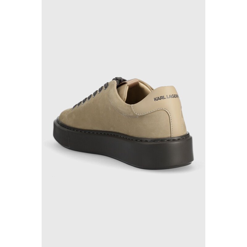 Semišové sneakers boty Karl Lagerfeld MAXI KUP béžová barva, KL52217