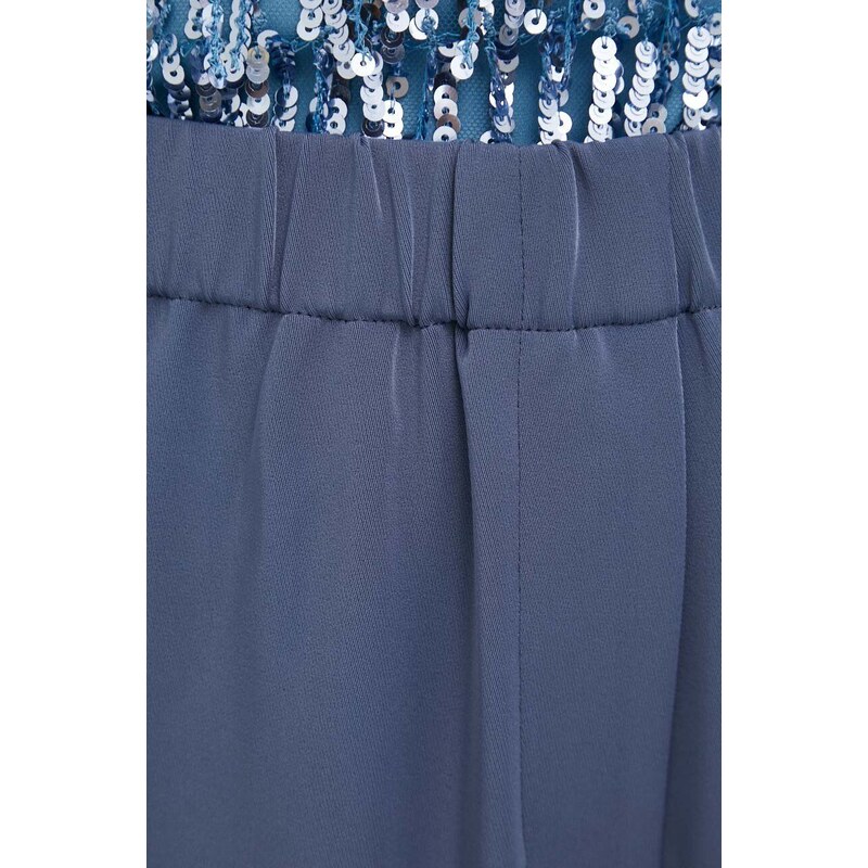 Kalhoty Samsoe Samsoe Hoys dámské, tmavomodrá barva, jednoduché, high waist, F16304674